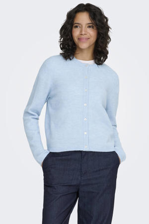 vest lichtblauw gebreid