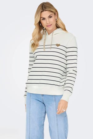 gestreepte hoodie wit