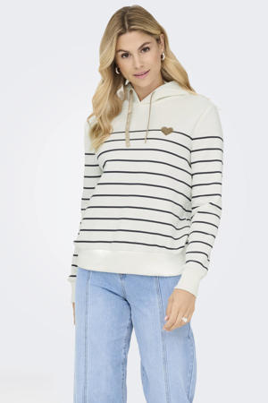 gestreepte hoodie wit