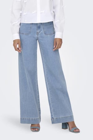 wide leg jeans light blue denim