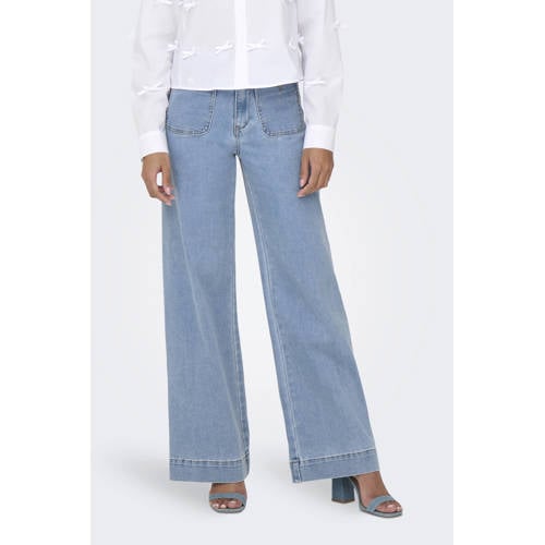 ONLY wide leg jeans light blue denim afbeelding