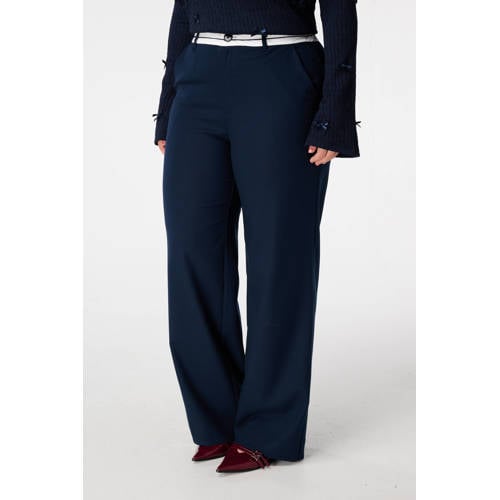 MS Mode regular waist flared broek donkerblauw afbeelding