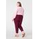 MS Mode tapered high waist casual broek aubergine