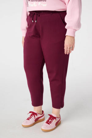 tapered high waist casual broek aubergine