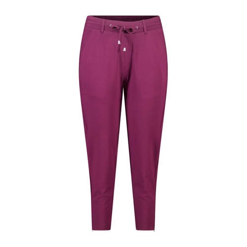 MS Mode Tapered high waist casual broek aubergine afbeelding