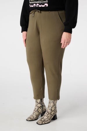 tapered high waist casual broek kaki