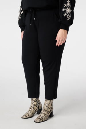 tapered high waist casual broek zwart