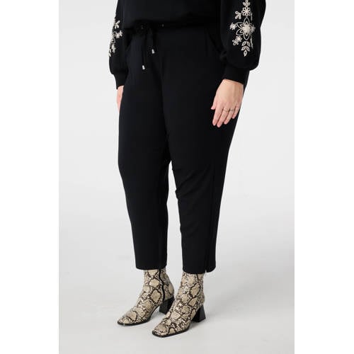 MS Mode Tapered high waist casual broek zwart afbeelding