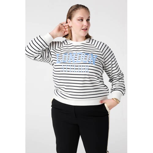 MS Mode gestreepte sweater wit afbeelding