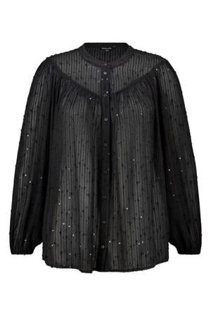 blouse zwart met pailletten