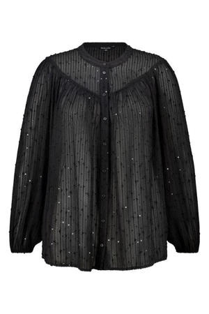 blouse zwart met pailletten