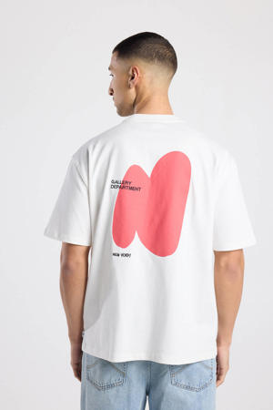 oversized T-shirt met backprint ecru