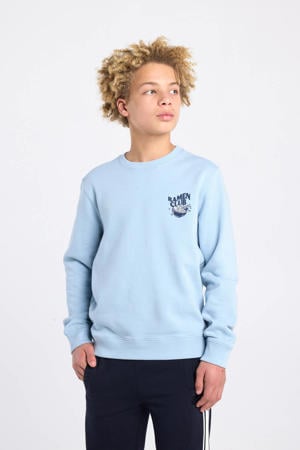 sweater met backprint lichtblauw