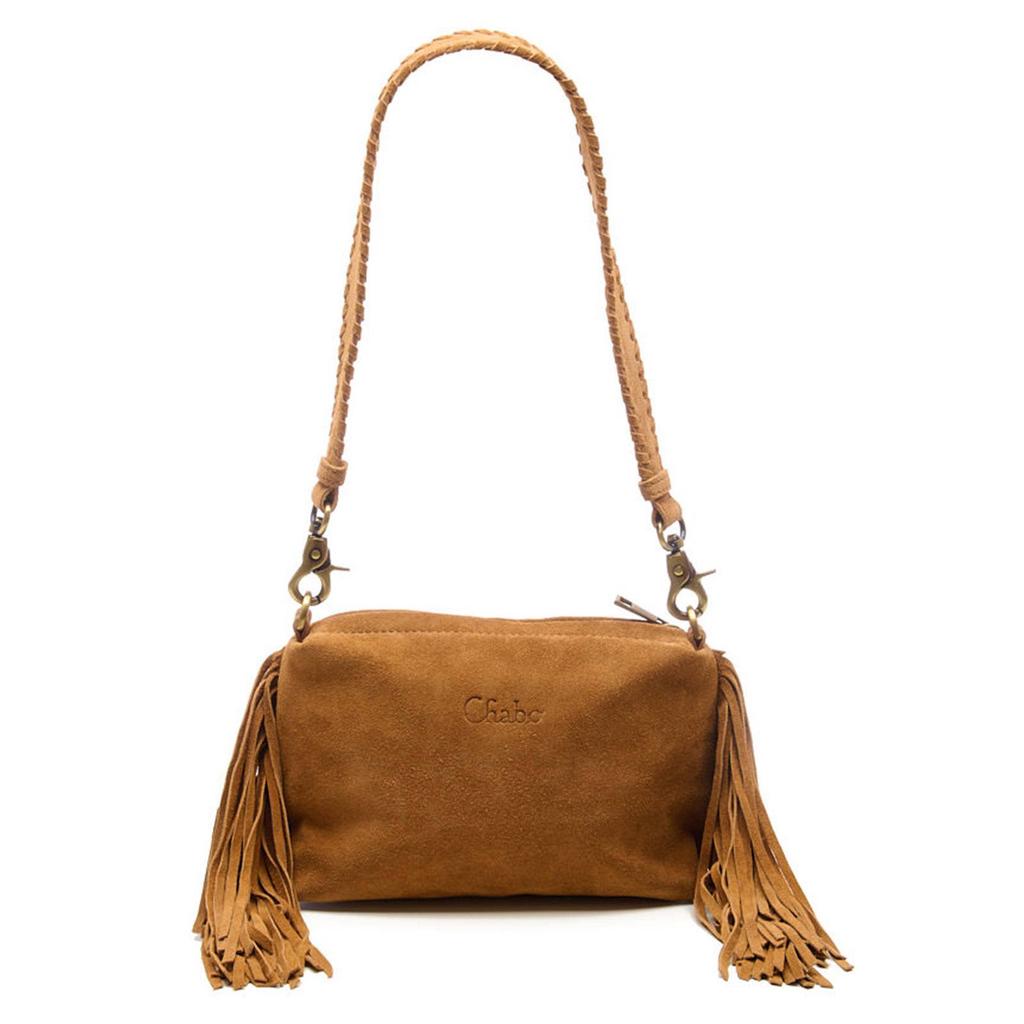 Chabo Bags suede schoudertas Stormy Fringes cognac