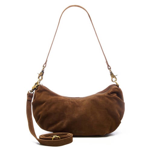 Chabo Bags suede schoudertas Bobby Banana bruin afbeelding