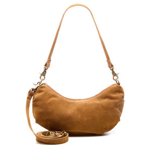 suede schoudertas Bobby Banana cognac