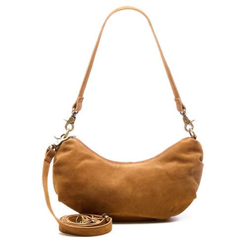 Chabo Bags suede schoudertas Bobby Banana cognac afbeelding