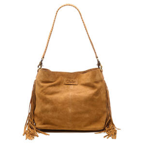 suede schoudertas Stormy Fringes cognac