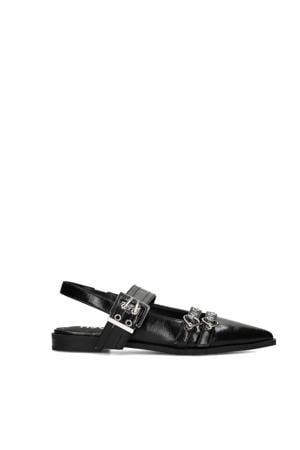 slingback loafers zwart