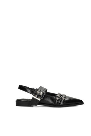 slingback loafers zwart