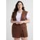 GREAT LOOKS jacquard gilet met bloemenmotief bruin