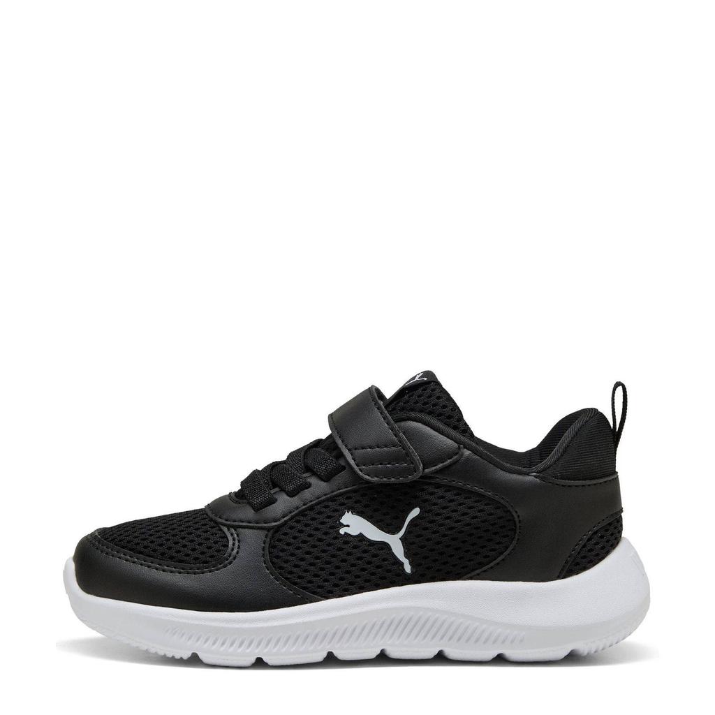 Zwarte jongens en meisjes Puma Fun Racer 2 sneakers van mesh-pu/voering: mesh/voetbed: eva met elastische veter- met klittenbandsluiting