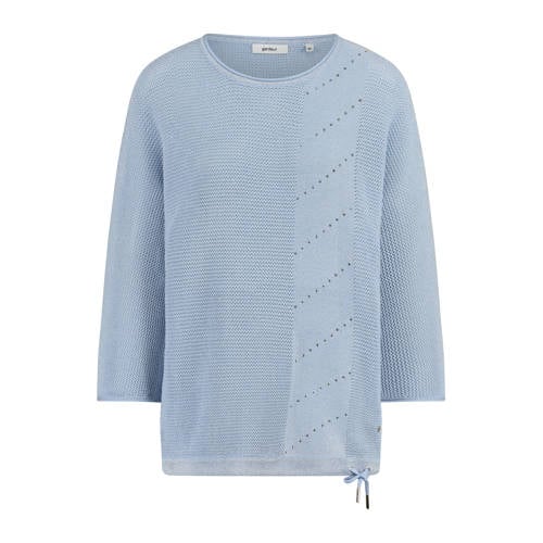 gardeur pullover lichtblauw gebreid afbeelding