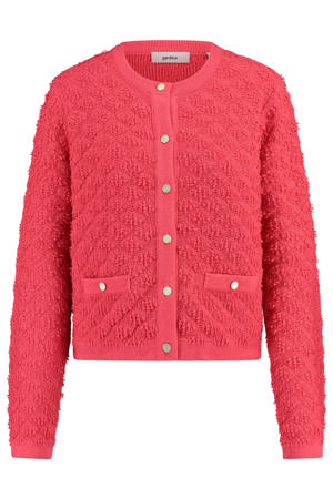 vest koraalrood gebreid