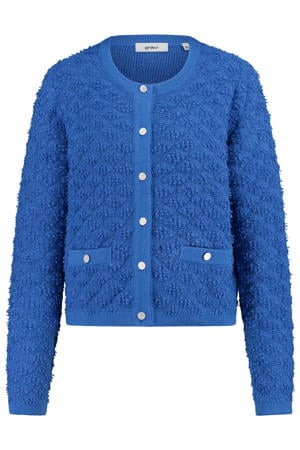 vest blauw gebreid