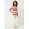 gardeur gestreepte pullover gebreid koraalrood