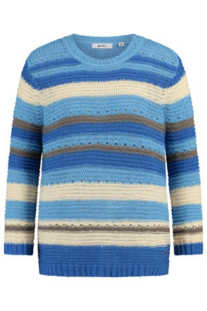 gestreepte pullover gebreid blauw