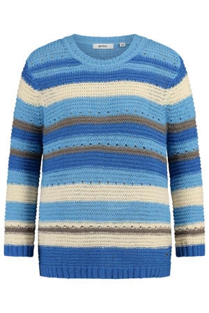 gestreepte pullover gebreid blauw