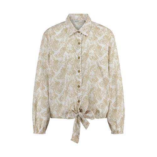gardeur blouse met paisley print zand afbeelding