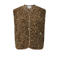 PIECES Curve gilet met panterprint beige