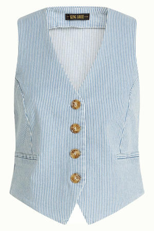 gestreepte gilet lichtblauw