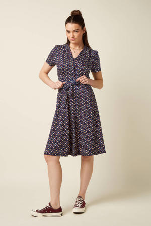midi jurk blauw