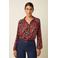 King Louie gebloemde blouse rood