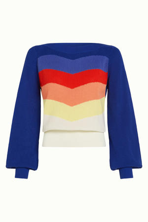gestreepte gebreide trui blauw