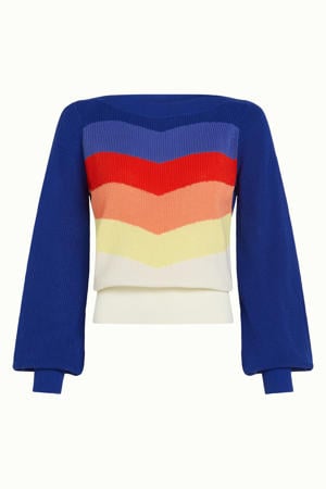 gestreepte gebreide trui blauw