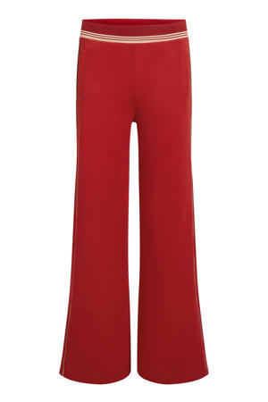 wide leg high waist gestreepte casual broek rood