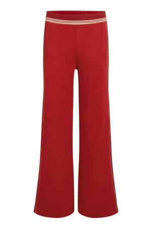 wide leg high waist gestreepte casual broek rood