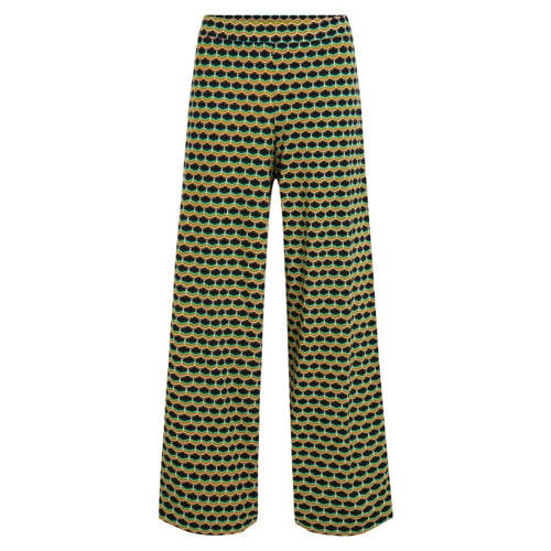 King Louie wide leg high waist casual broek geel afbeelding