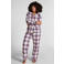 Hunkemöller fleece pyjama wit/rood/blauw