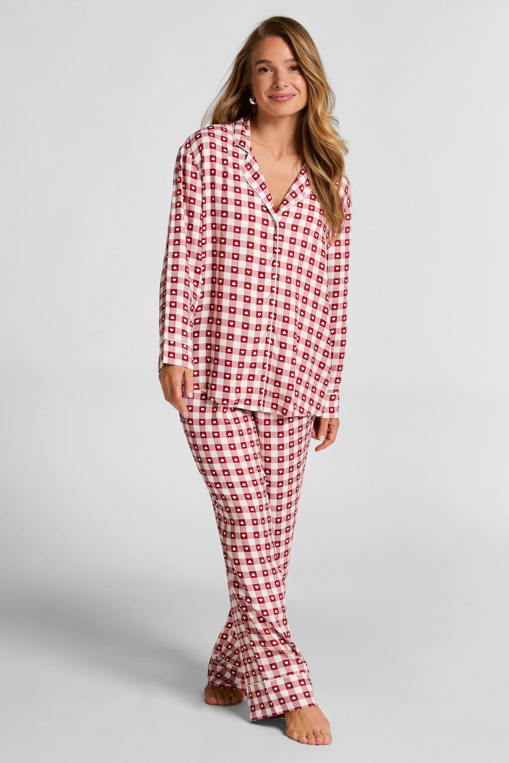Hunkemöller by Monica Geuze pyjama rood/wit