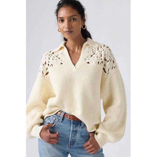 Levi's gebreide trui ecru crochet afbeelding