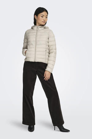 gewatteerde jas quilted beige