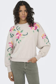 thumbnail: ONLY gebloemde sweater beige