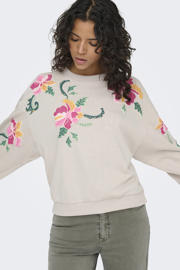 thumbnail: ONLY gebloemde sweater beige