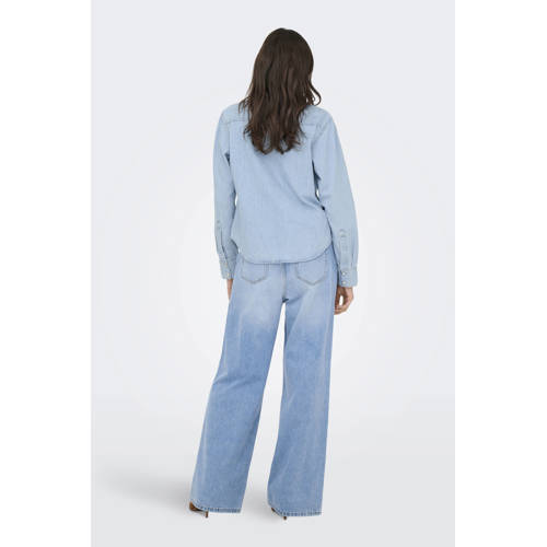 ONLY denim blouse light blue denim afbeelding