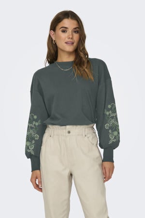 gebloemde sweater groen